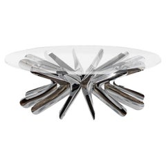 Contemporary Coffee Table 'Steel in Rotation No. 1' by Zieta, Stainless Steel
