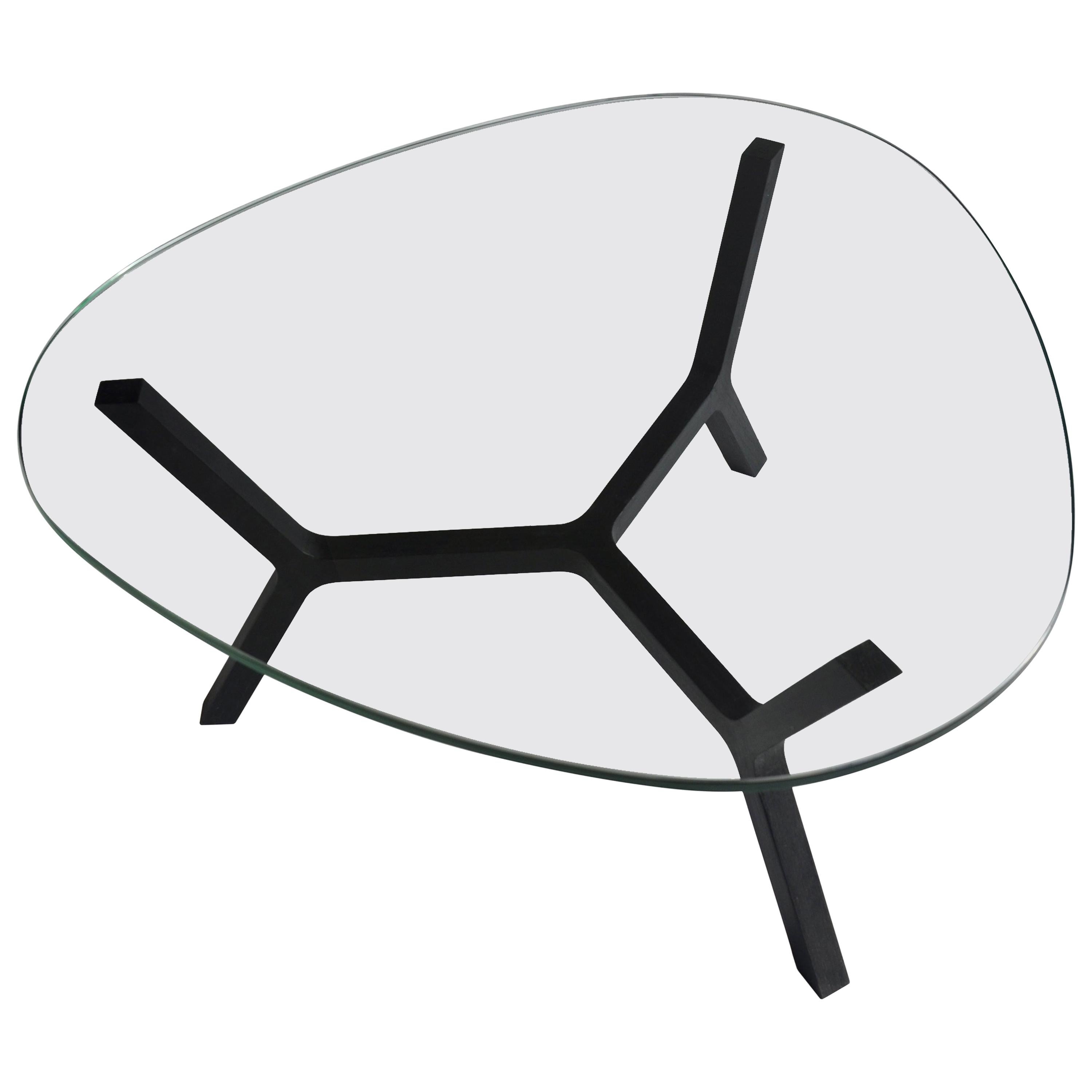 Contemporary Coffee Table "Stick" Three Legs in Black by Casey Lurie Studio  For Sale