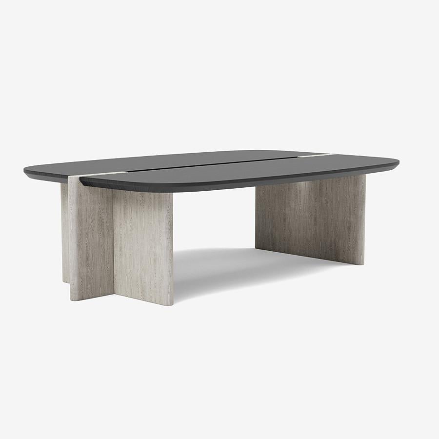 Contemporary Coffee Table 'Surfside Drive' by Man of Parts, Small, Black Ash For Sale 9