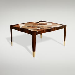 Zeitgenössischer Couchtisch Marzia Boaglio Couchtisch Walnussholz Braun