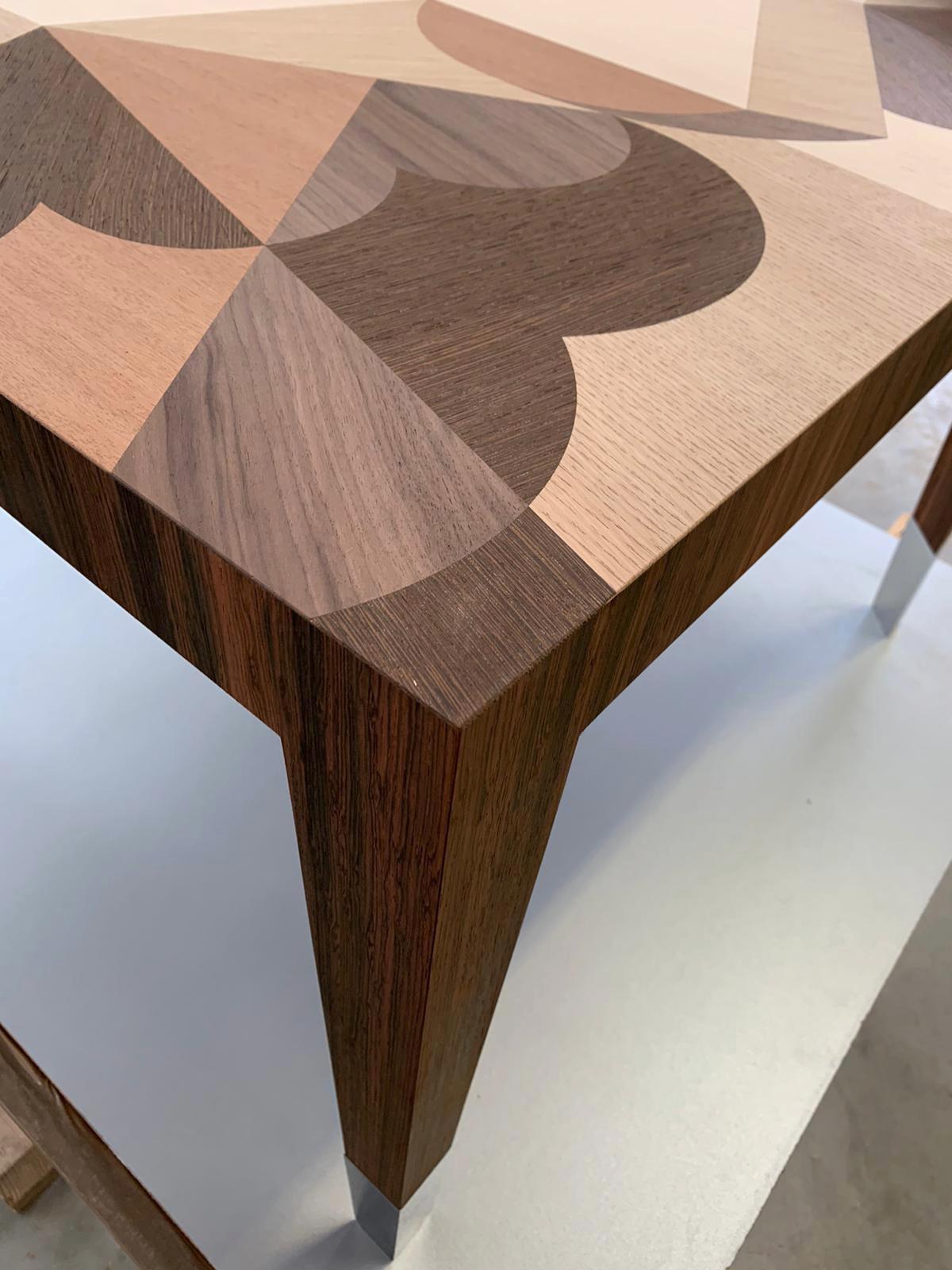 Brass Contemporary Coffee Table Marzia Boaglio Living Room Coffee Table Walnut Wood Brown For Sale