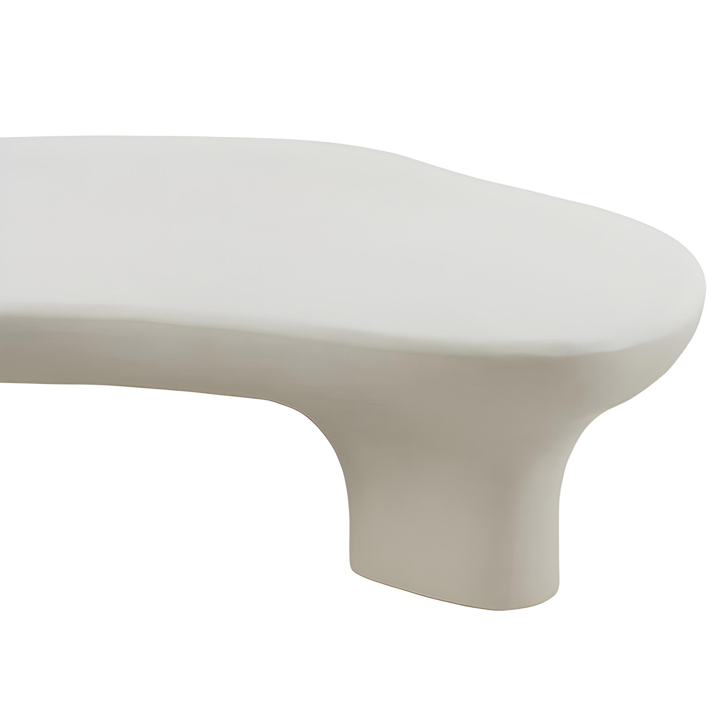 Portuguese Contemporary Coffee Table with Amorphous Shape, Crafted from Wood with Plaster For Sale