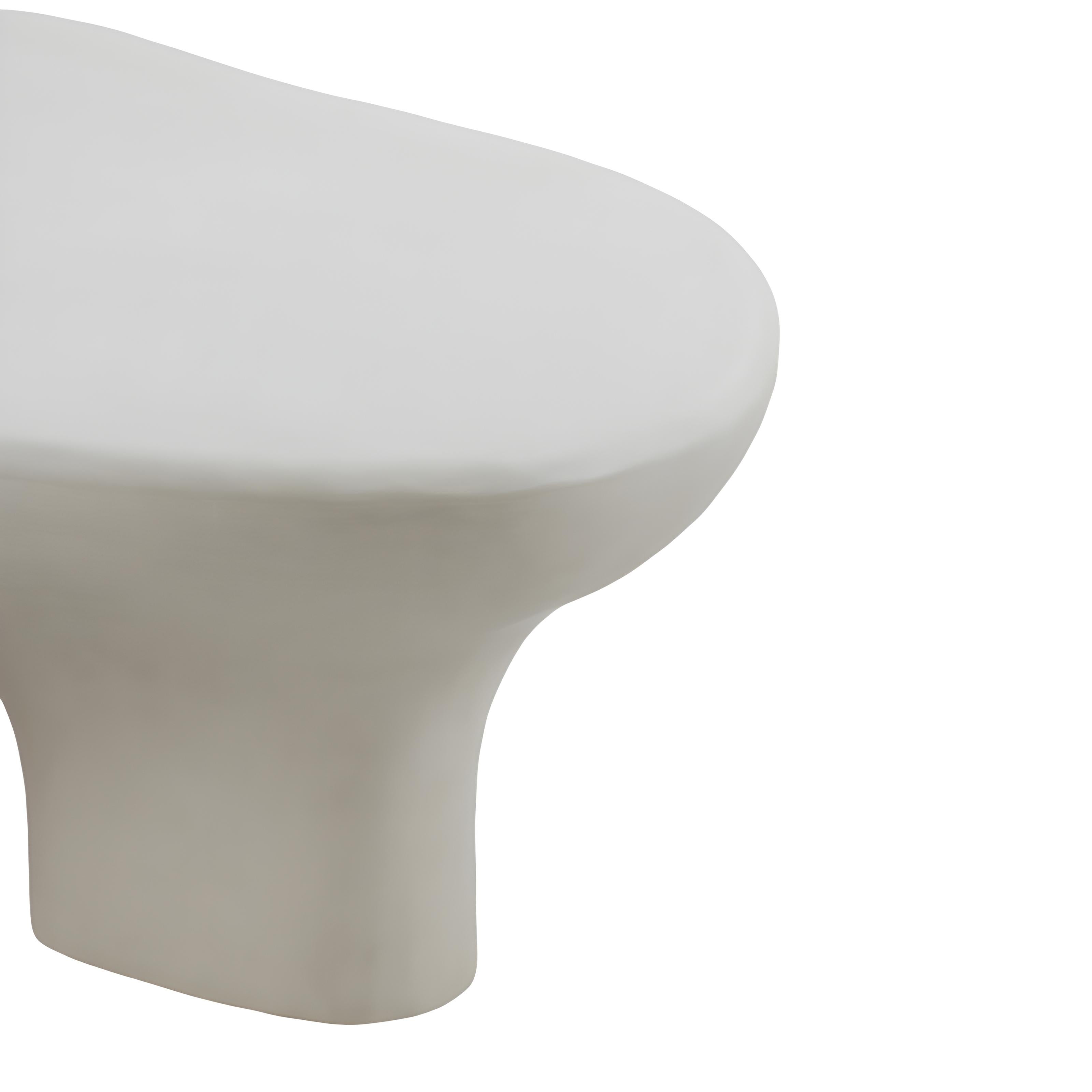 Contemporary Coffee Table with Amorphous Shape, Crafted from Wood with Plaster In New Condition For Sale In NEW YORK, NY