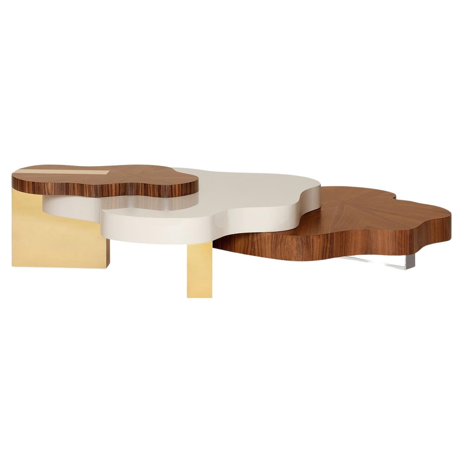 Contemporary Couchtisch mit verschiedenen Cascade-Platten im Angebot