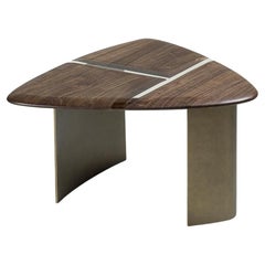 Delta Coffee Table by Riva 1920, Solid Wood Top Sections with Resin, Metal Base
