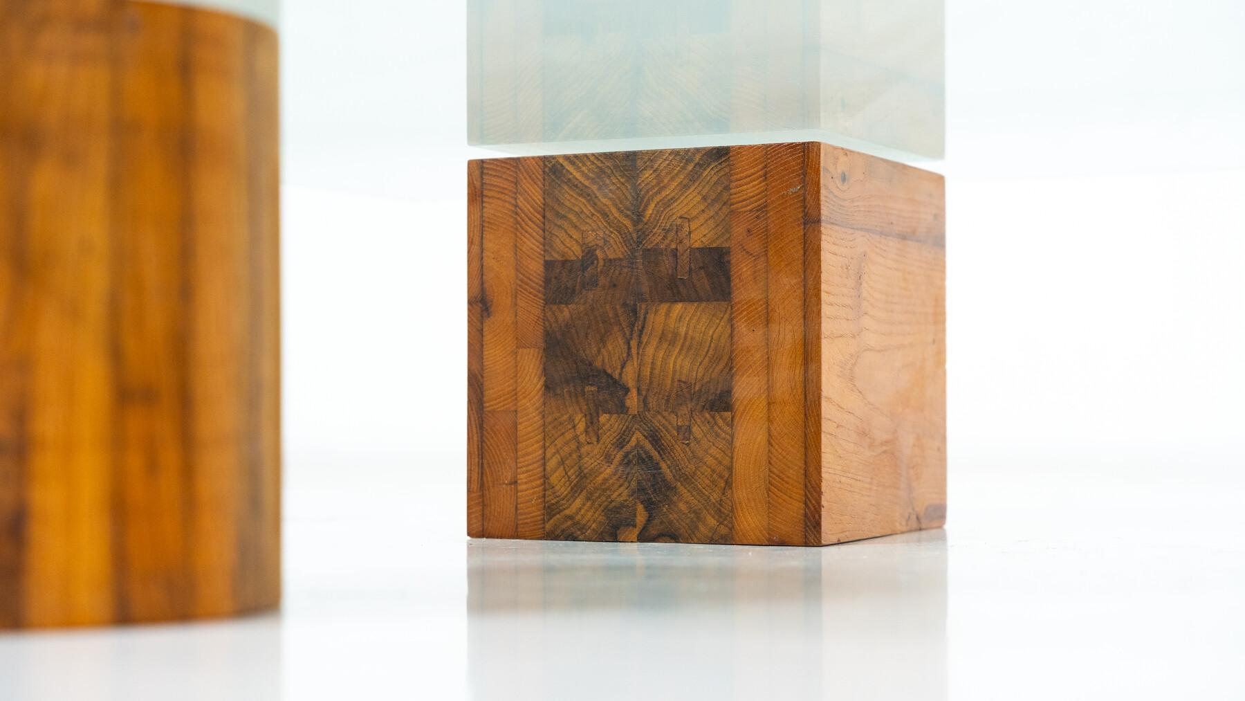 Contemporary Coffee Table, Wood and Glass, Italy For Sale 5