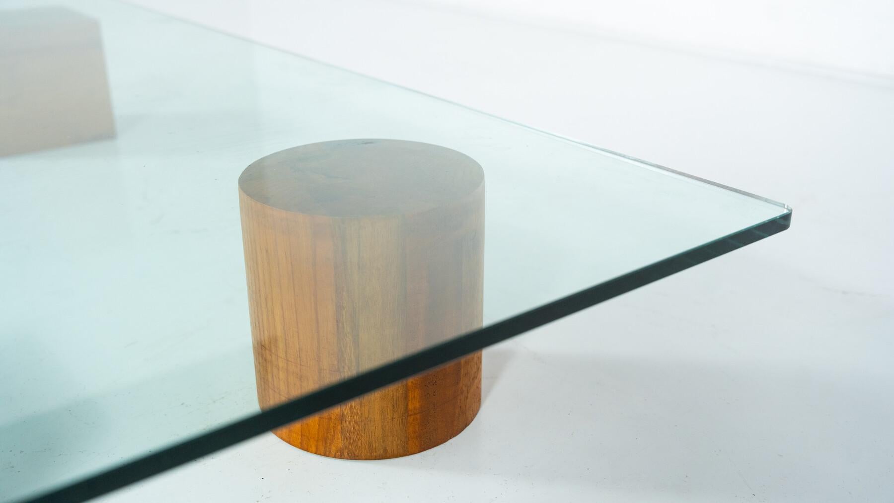 Contemporary Coffee Table, Wood and Glass, Italy For Sale 2