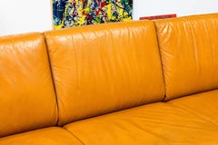 Contemporary Cognac Leather Sofa by Giuliano Giusta for Collezione Divani