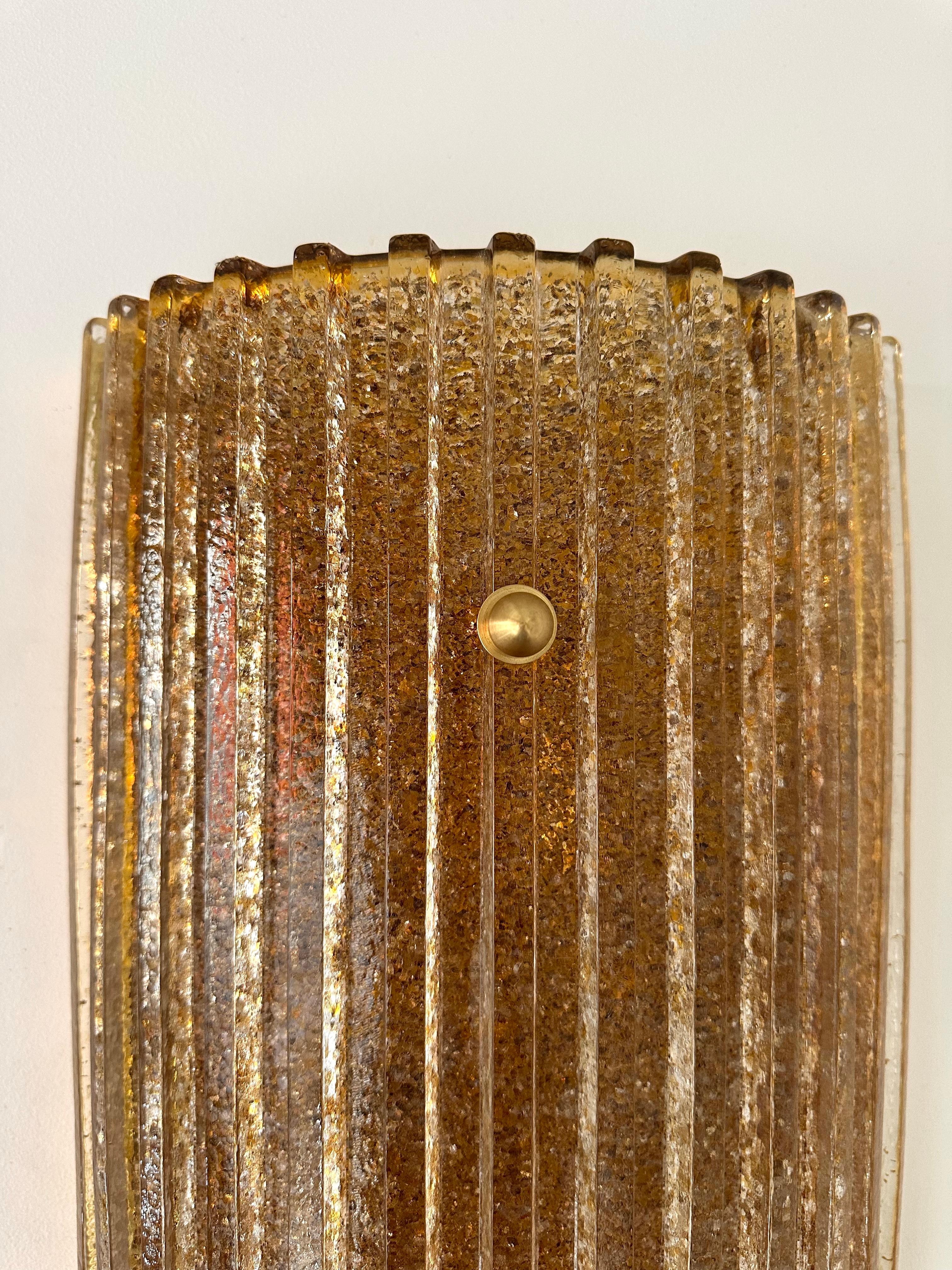 Lámpara contemporánea de cristal de Murano y latón Cola Gold Leaf Granita, Italia en venta 4