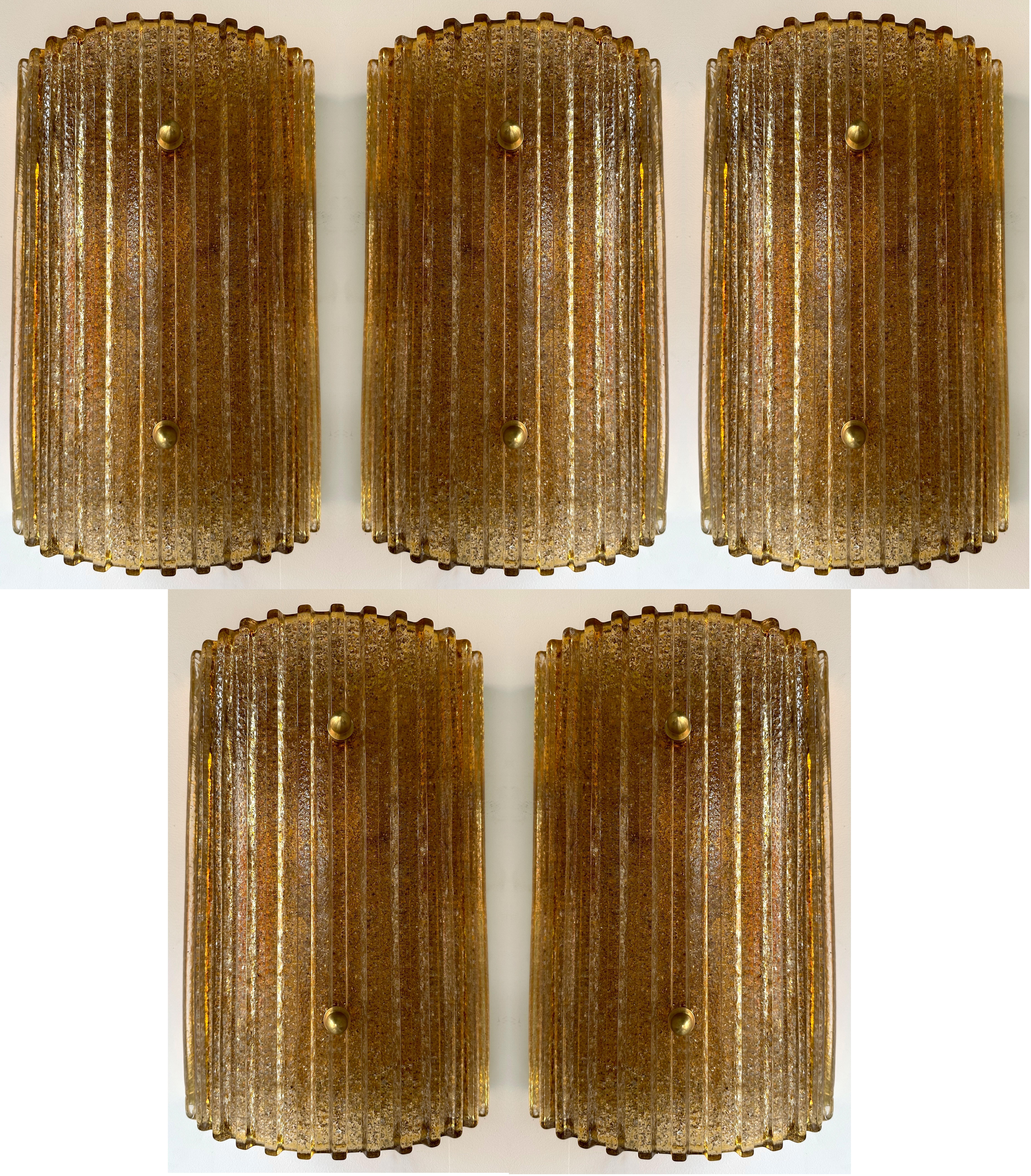 Lámpara contemporánea de cristal de Murano y latón Cola Gold Leaf Granita, Italia en venta 6