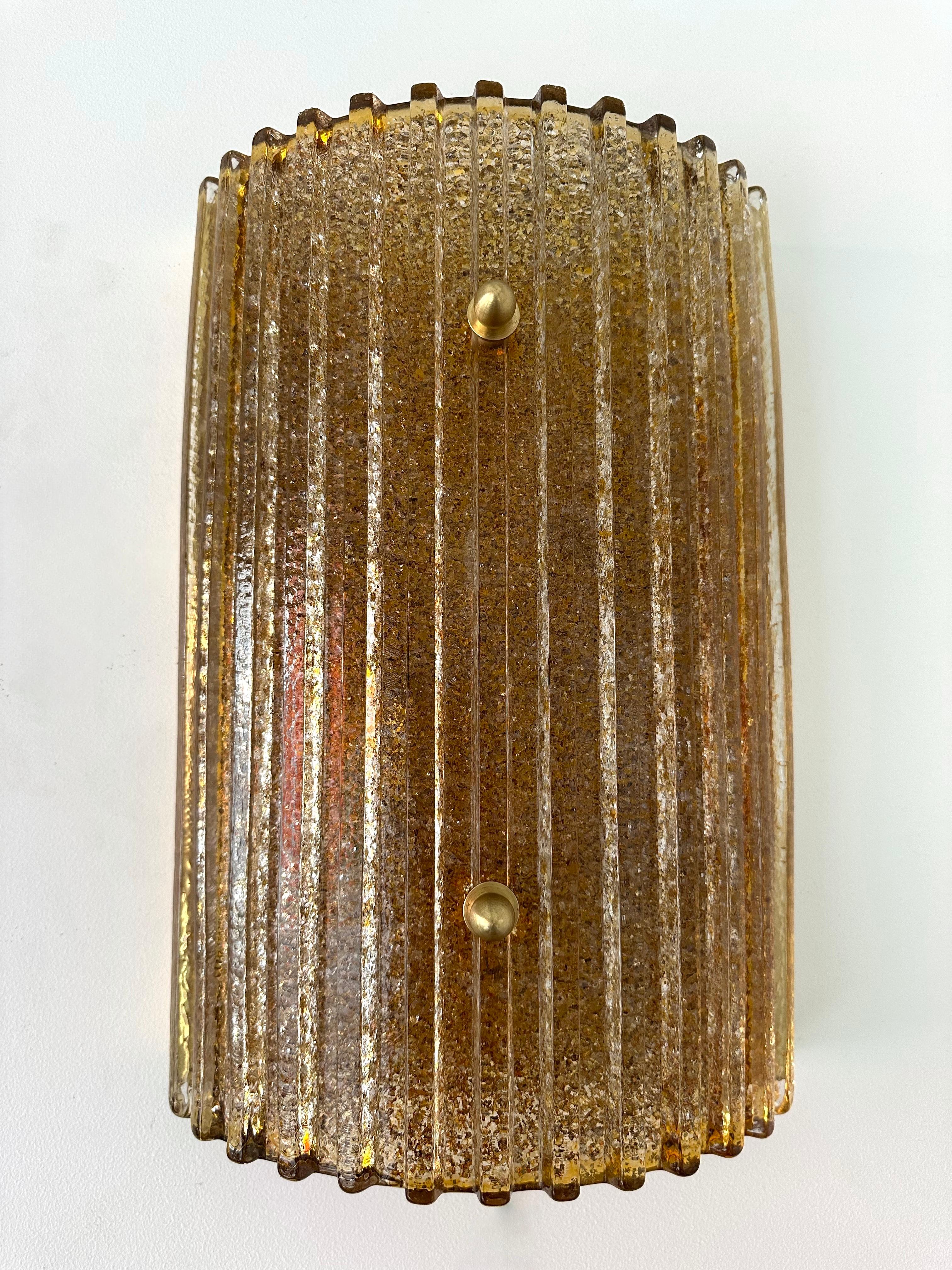Lámpara contemporánea de cristal de Murano y latón Cola Gold Leaf Granita, Italia en venta 1