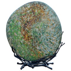Contemporary Colin Heaney Signed Blown Sandblasted Glass Tectonic Plate, 2000