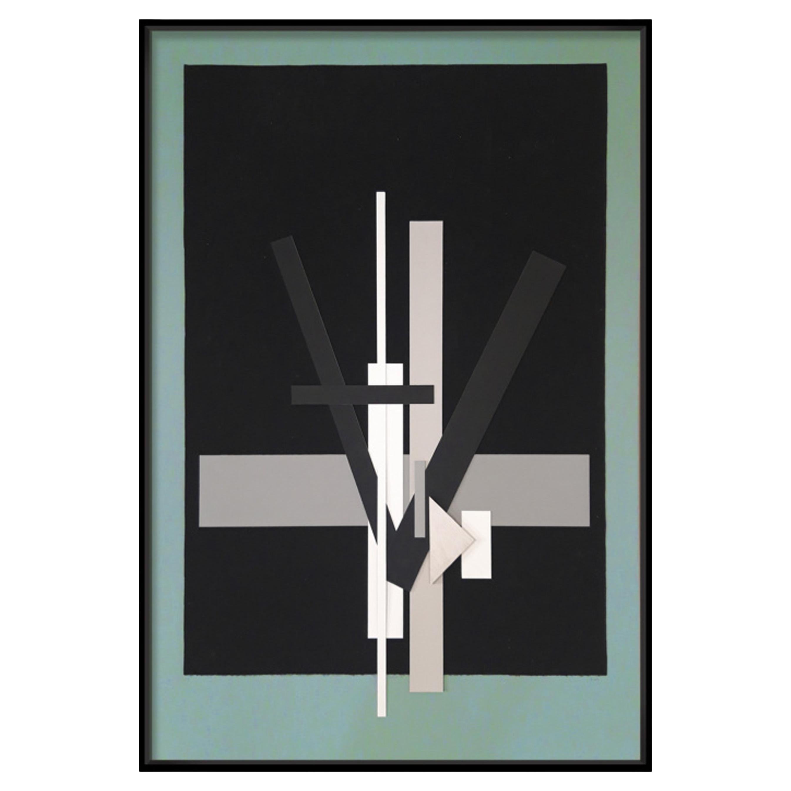 Contemporary Collage Art, Arrow ii, by Artist Dardo- Menno Dijkh, Spain, 2022 For Sale