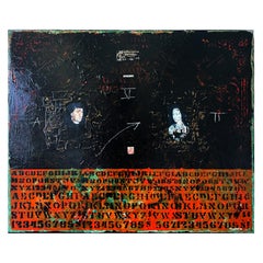 Zeitgenössisches Collage-Ölgemälde von Jean-Daniel Rohrer