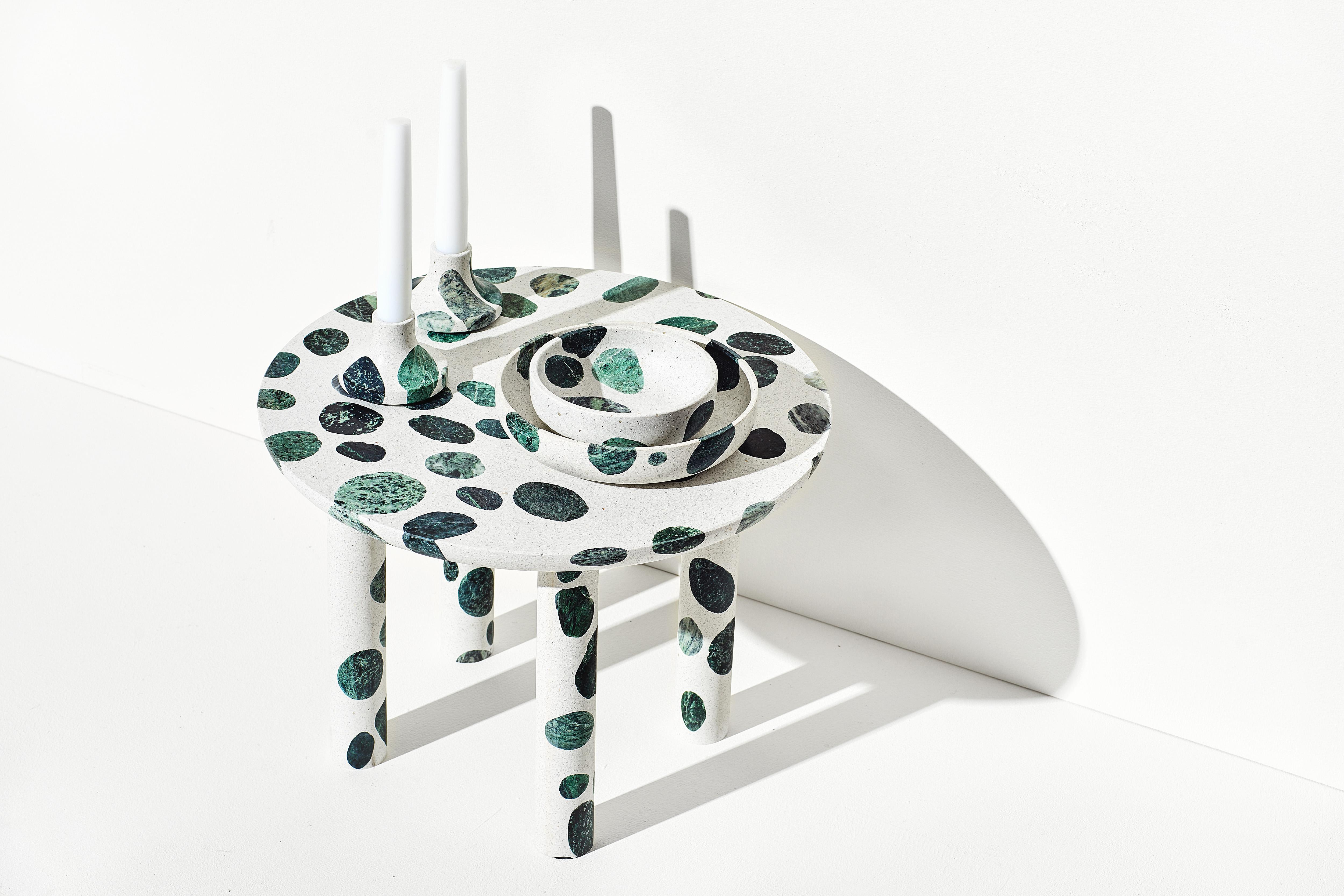 Italian Contemporary Collecta Circular Coffee Table or Side Table In Terrazzo