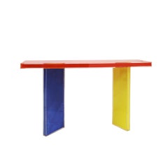 Contemporary Orange, Yellow and Blue in Plexiglass Console Designed by La Studio