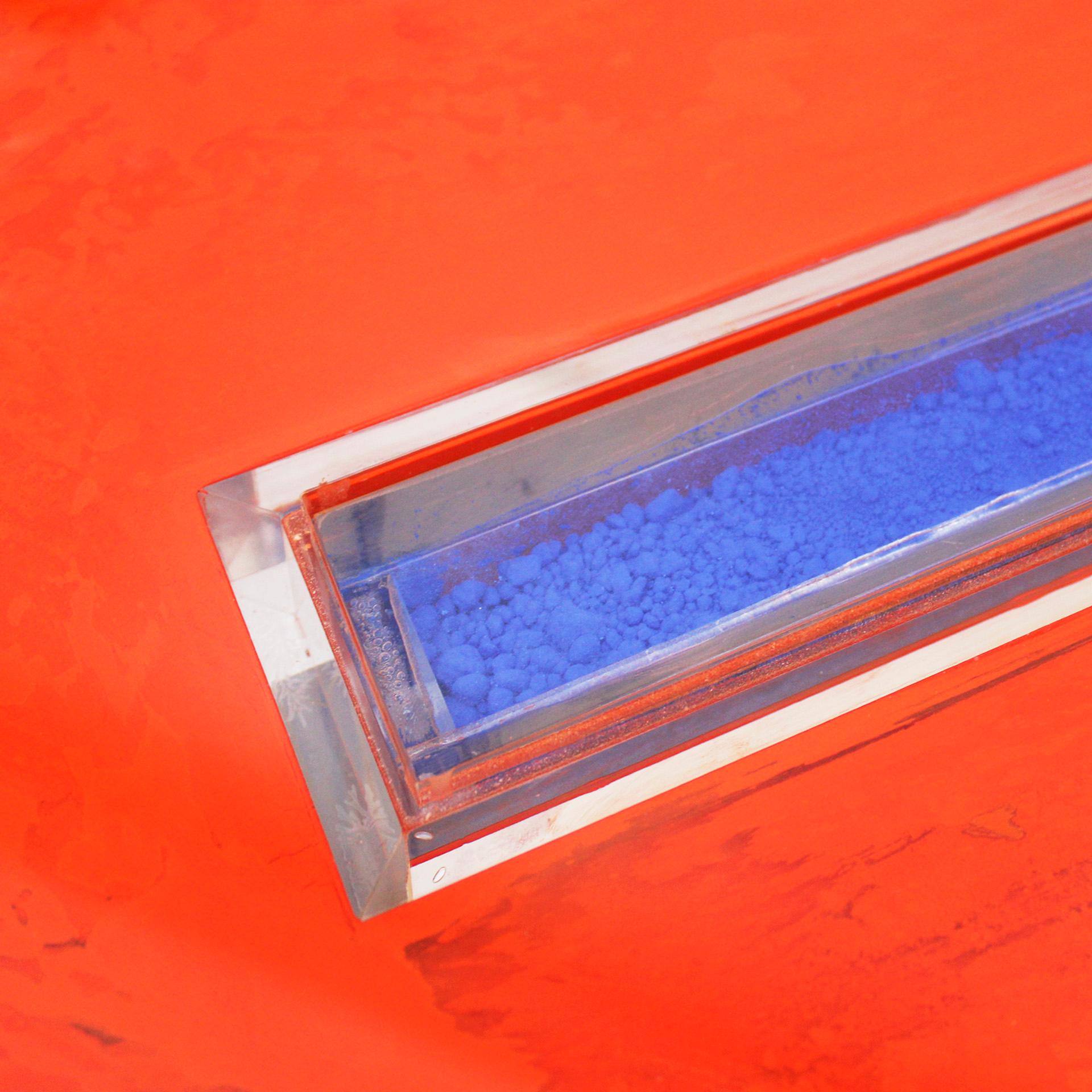 Contemporary Orange, Yellow and Blue in Plexiglass Console Designed by La Studio For Sale 3