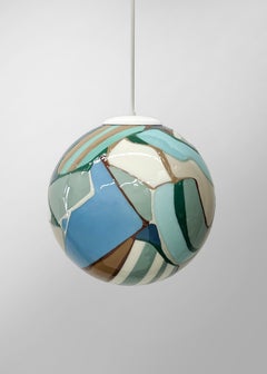 Zeitgenössische Meta Pendelleuchte aus buntem Edelstein in Aquamarin von Elyse Graham