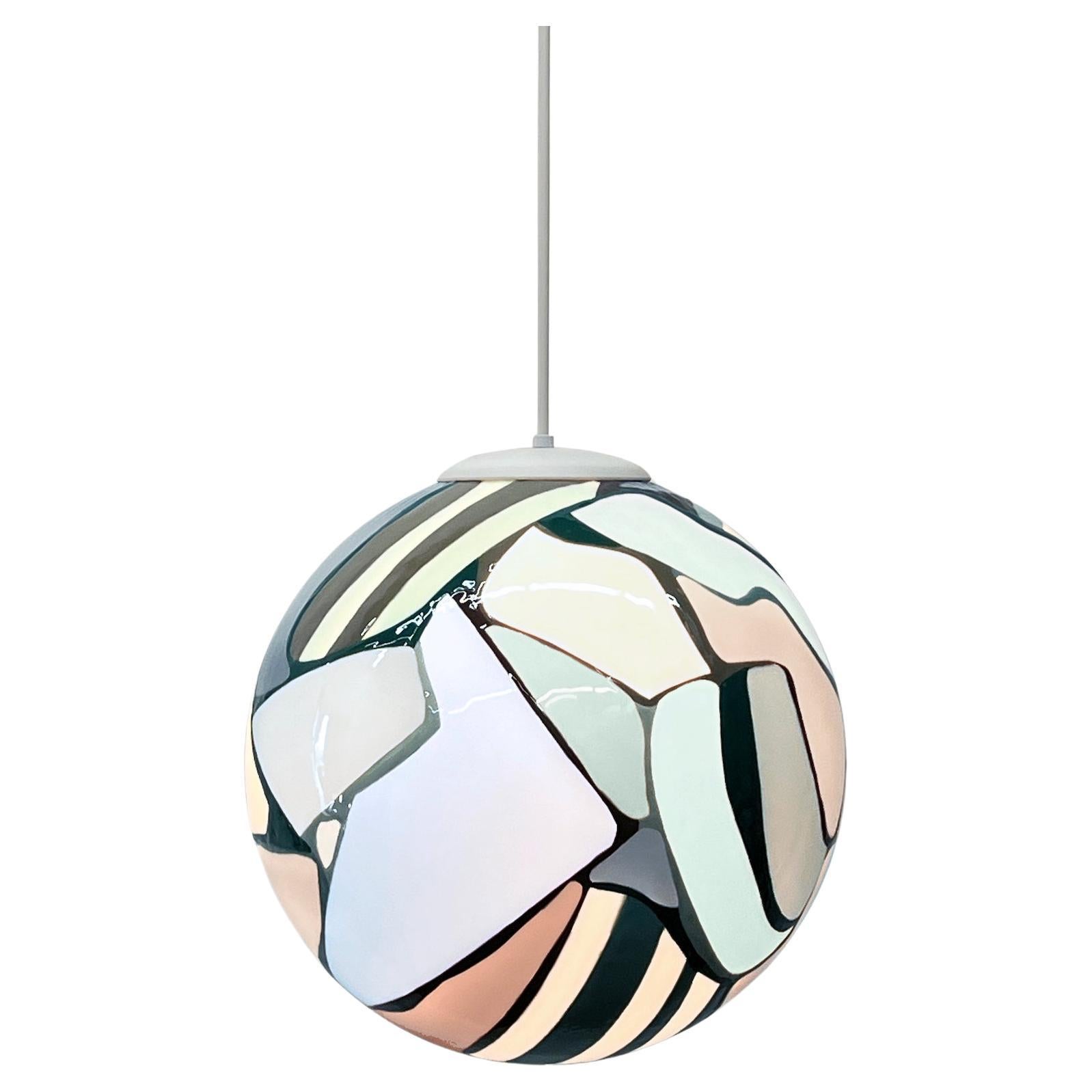 Contemporary Colorful Gemstone Meta Pendant Light in Aquamarine by Elyse Graham