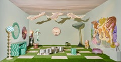 Contemporary Colorful New Zealand Wool Unique Tapestry Rug By Miranda Makaroff