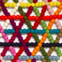 Contemporary Colorful One of a kind Wool Felt Rug