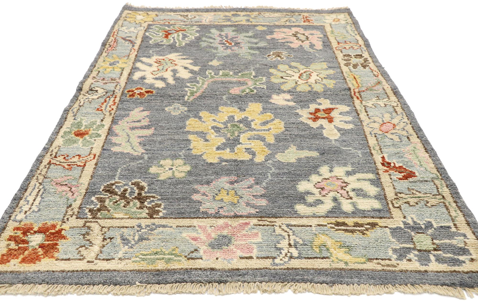 Pakistani Contemporary Colorful Oushak Rug  For Sale