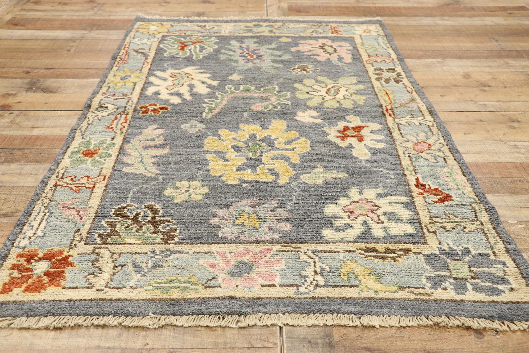 Contemporary Colorful Oushak Rug  For Sale 1