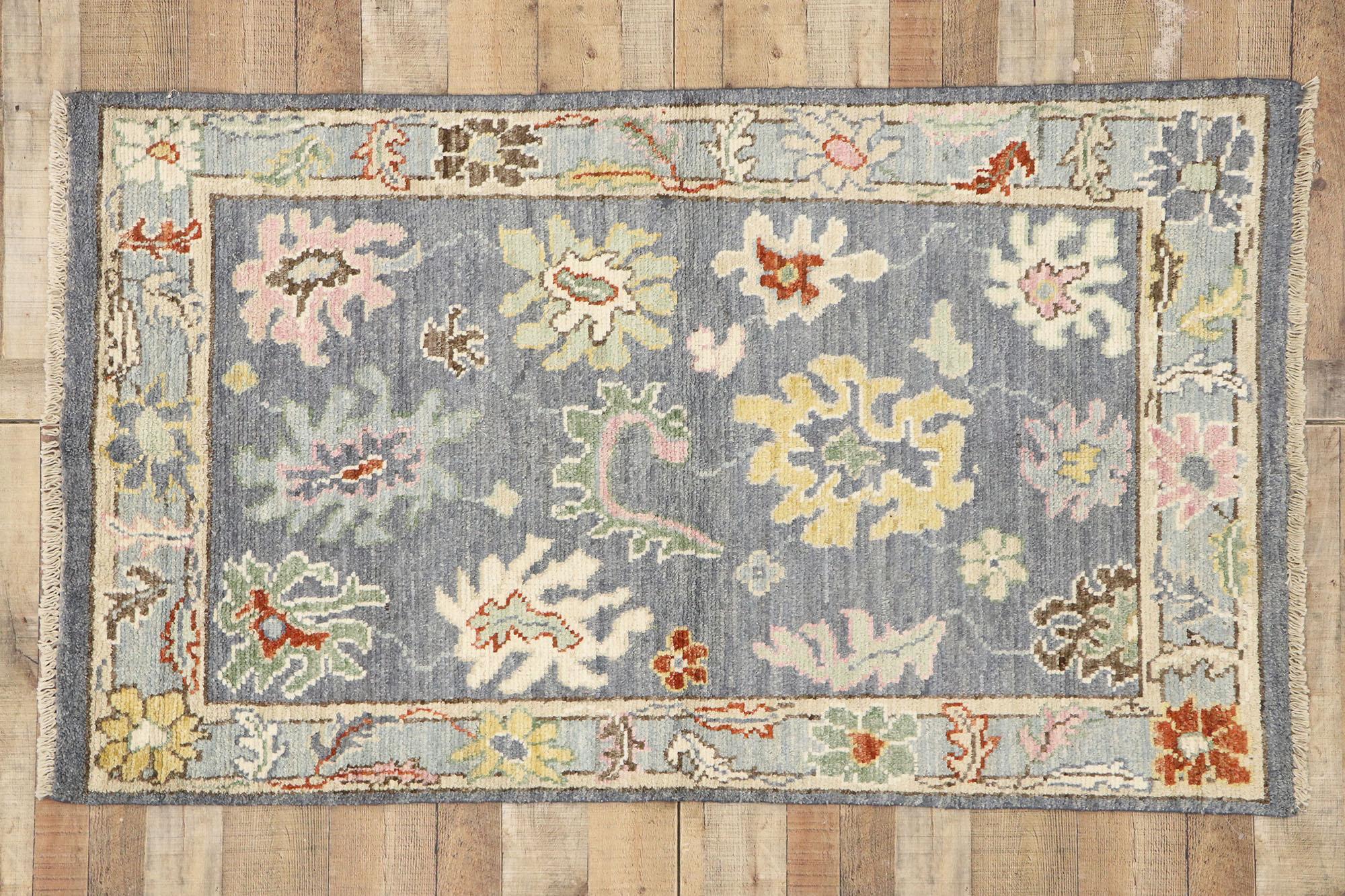 Contemporary Colorful Oushak Rug  For Sale 2