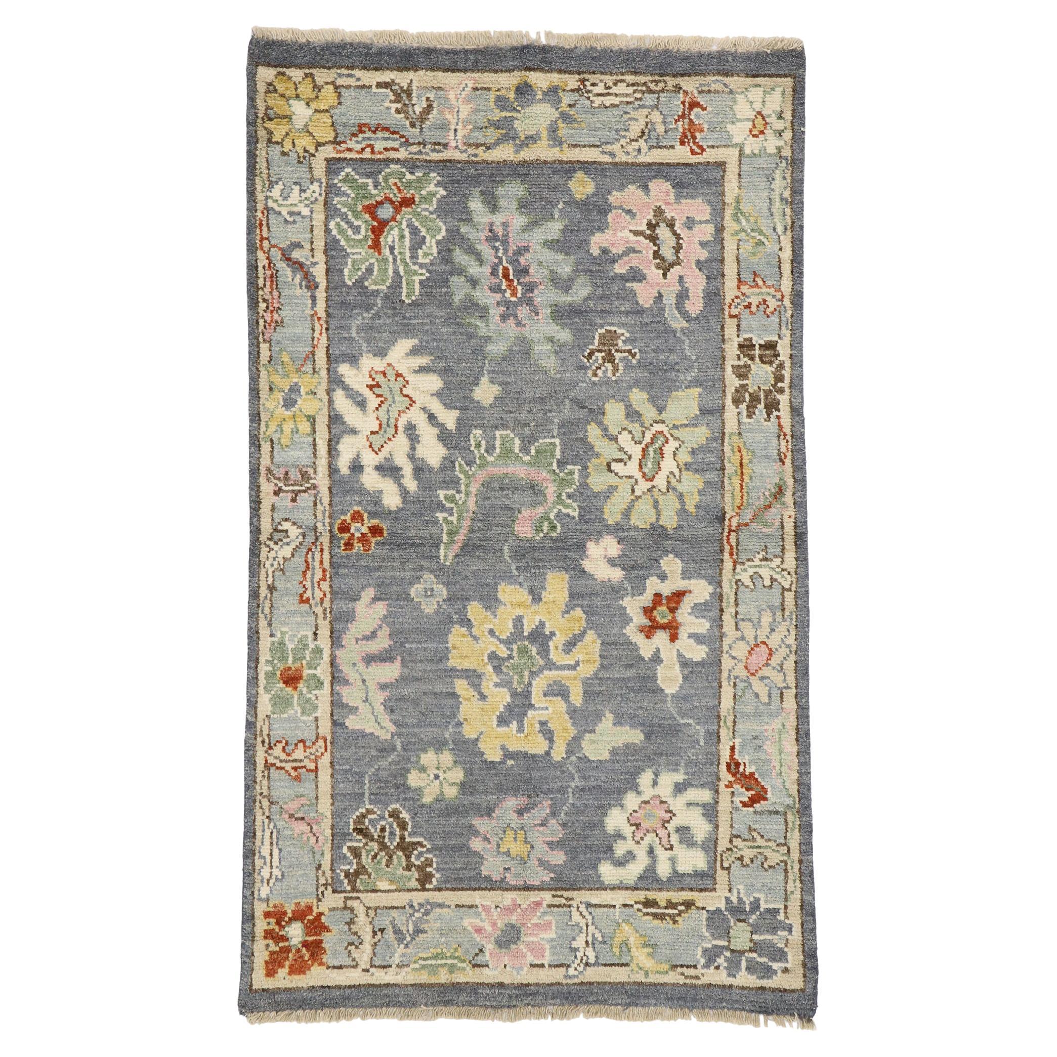 Contemporary Colorful Oushak Rug  For Sale