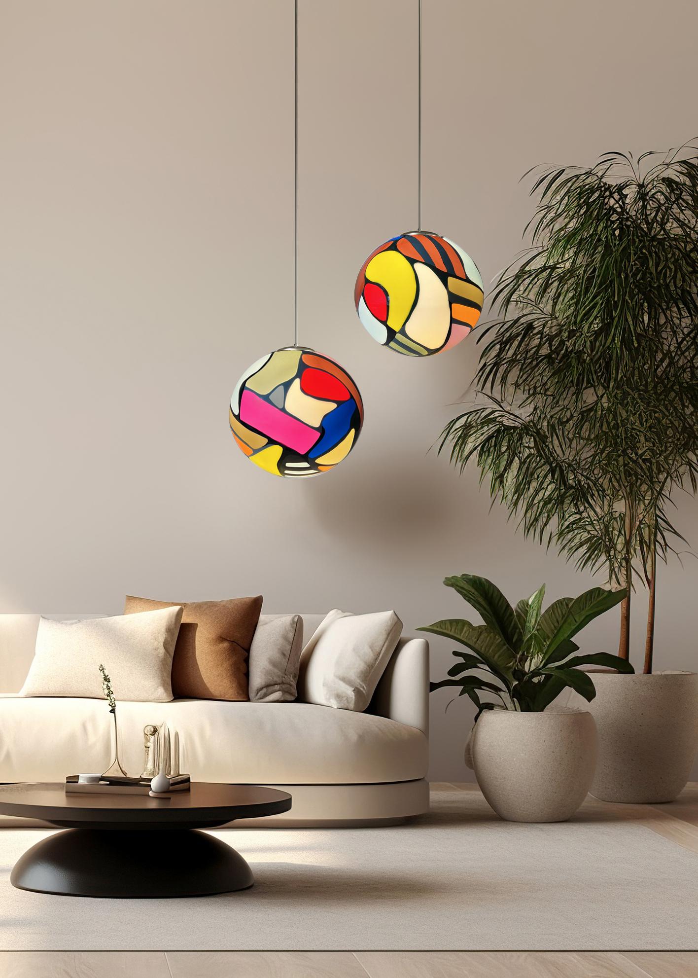 Contemporary Colorful Prism Meta Pendant Light by Elyse Graham For Sale 2