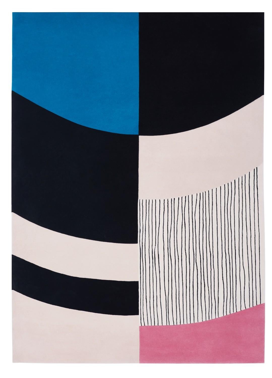 Modern Contemporary Colorful Rug Inspired by Seoul's Aesthetic For Sale