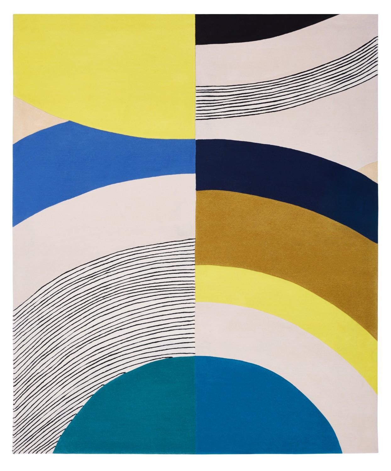 Modern Contemporary Colorful Rug Inspired by Seoul's Aesthetic