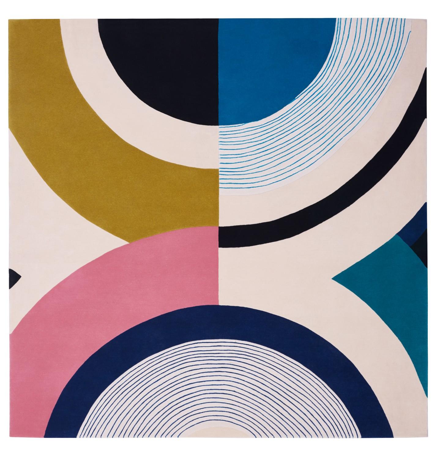New Zealand Contemporary Colorful Rug Inspired by Seoul's Aesthetic