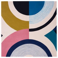 Zeitgenössischer farbenfroher Teppich, inspiriert von Seouls Ästhetik