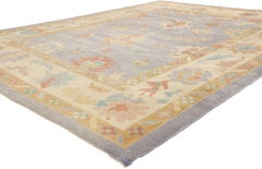 New Contemporary Colorful Turkish Oushak Rug with Modern Style