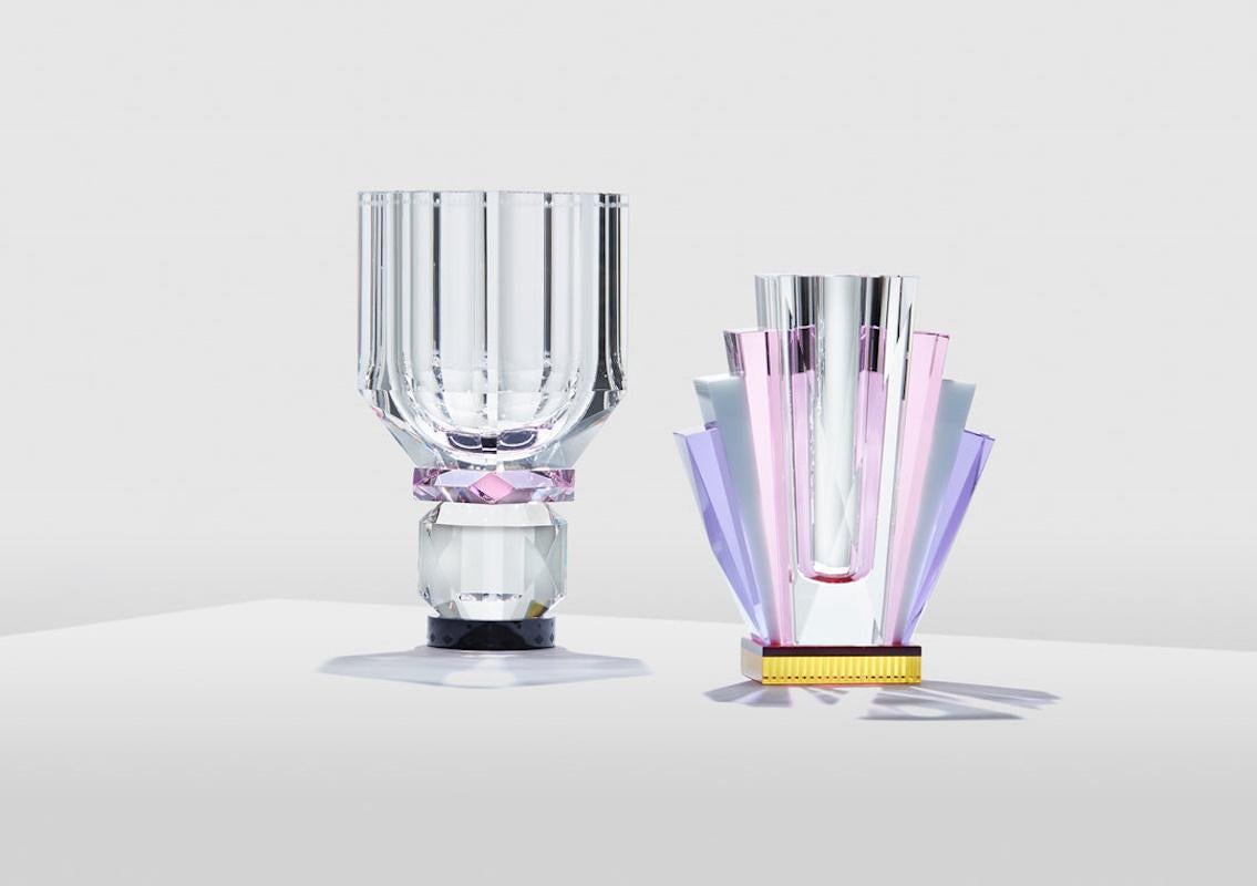 Moderne Vase contemporain en cristal coloré, The Modern Design/One, Model Béa. en vente