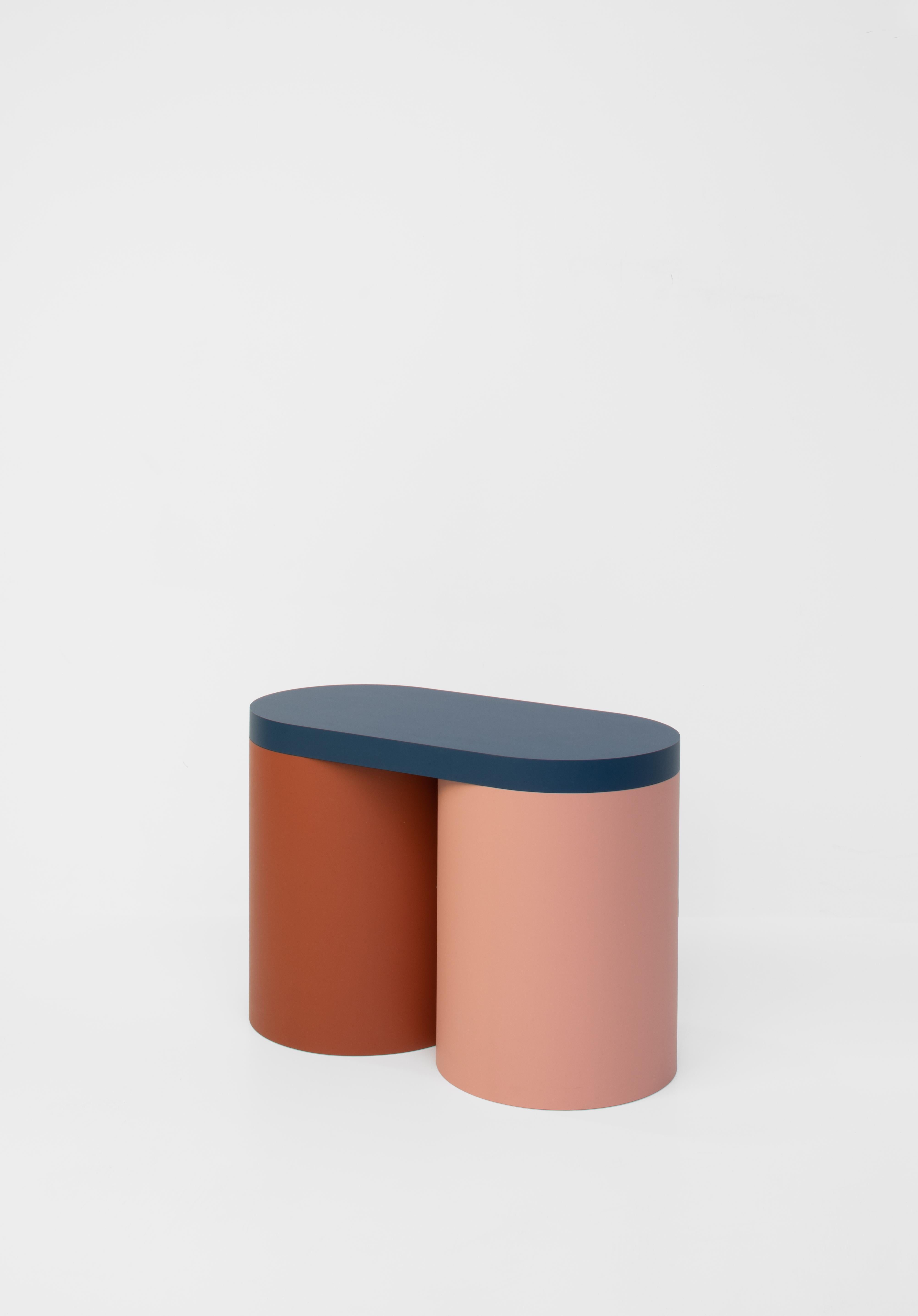 Modern Contemporary Coloured Form Stool 02 in Lacquered Wood For Sale