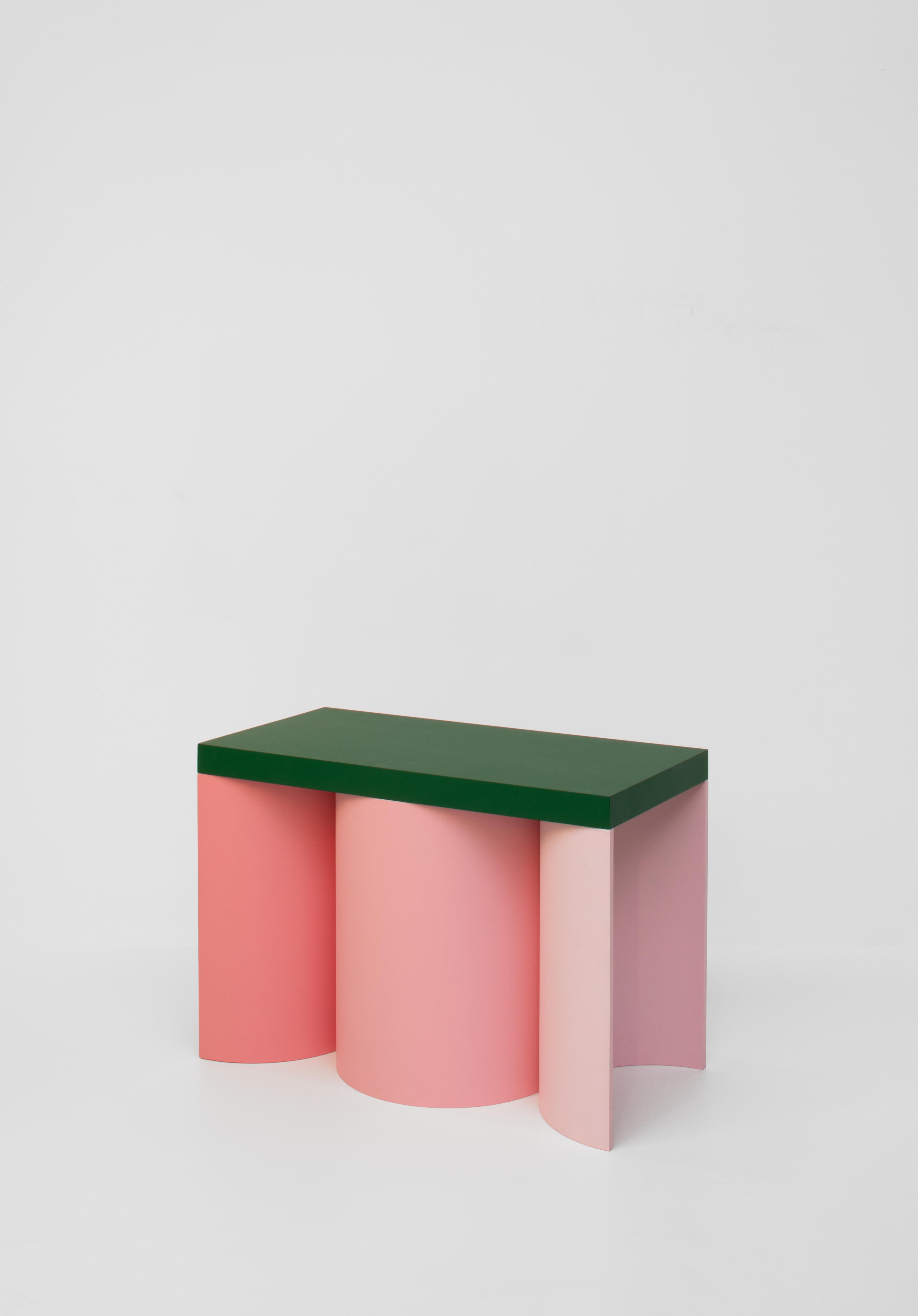 Modern Contemporary Coloured Form Stool 03 in Lacquered Wood For Sale