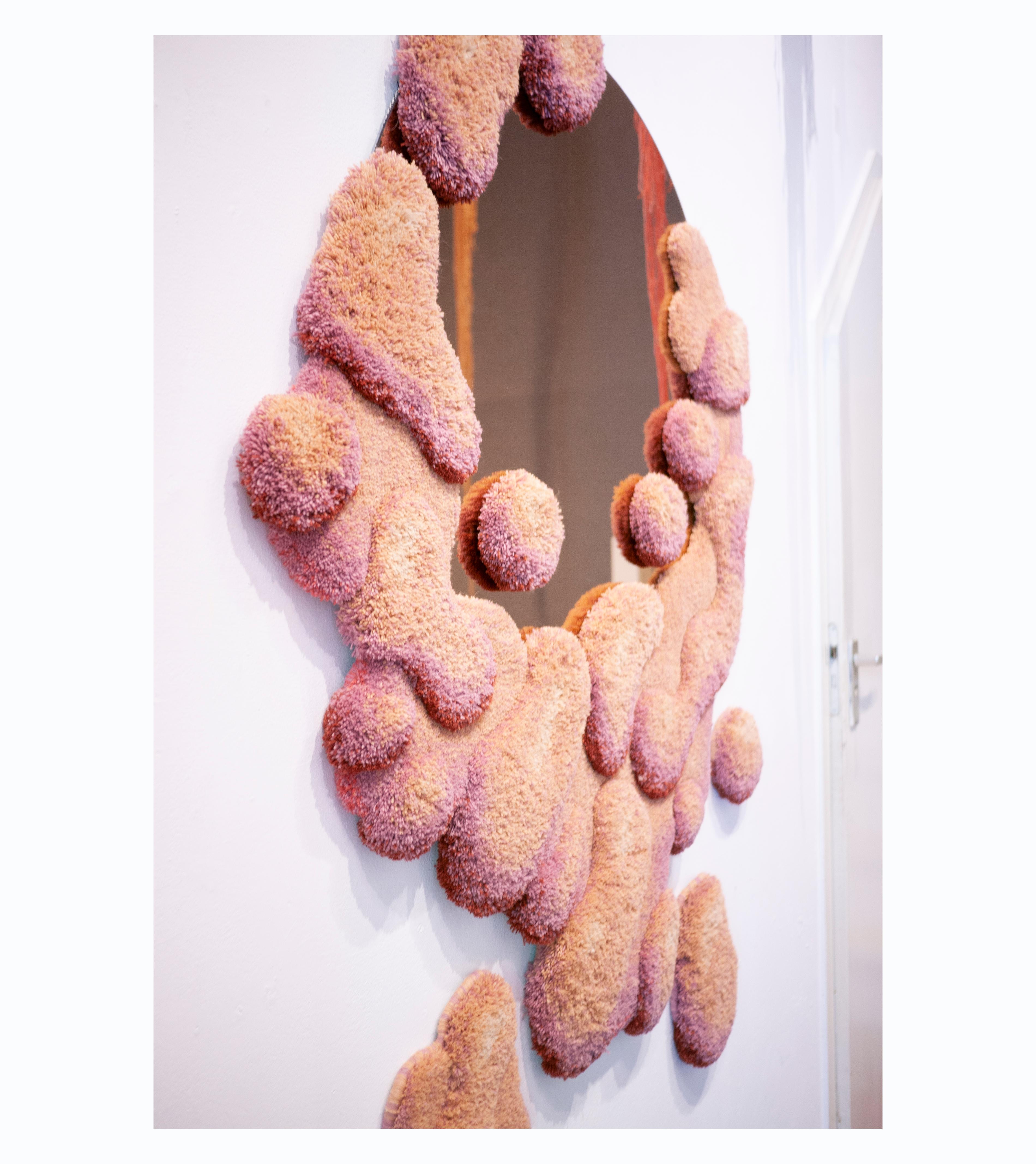 Wool Contemporary Colourful tapestry mirror, Pure Morning portal Alfie Furry Friends For Sale
