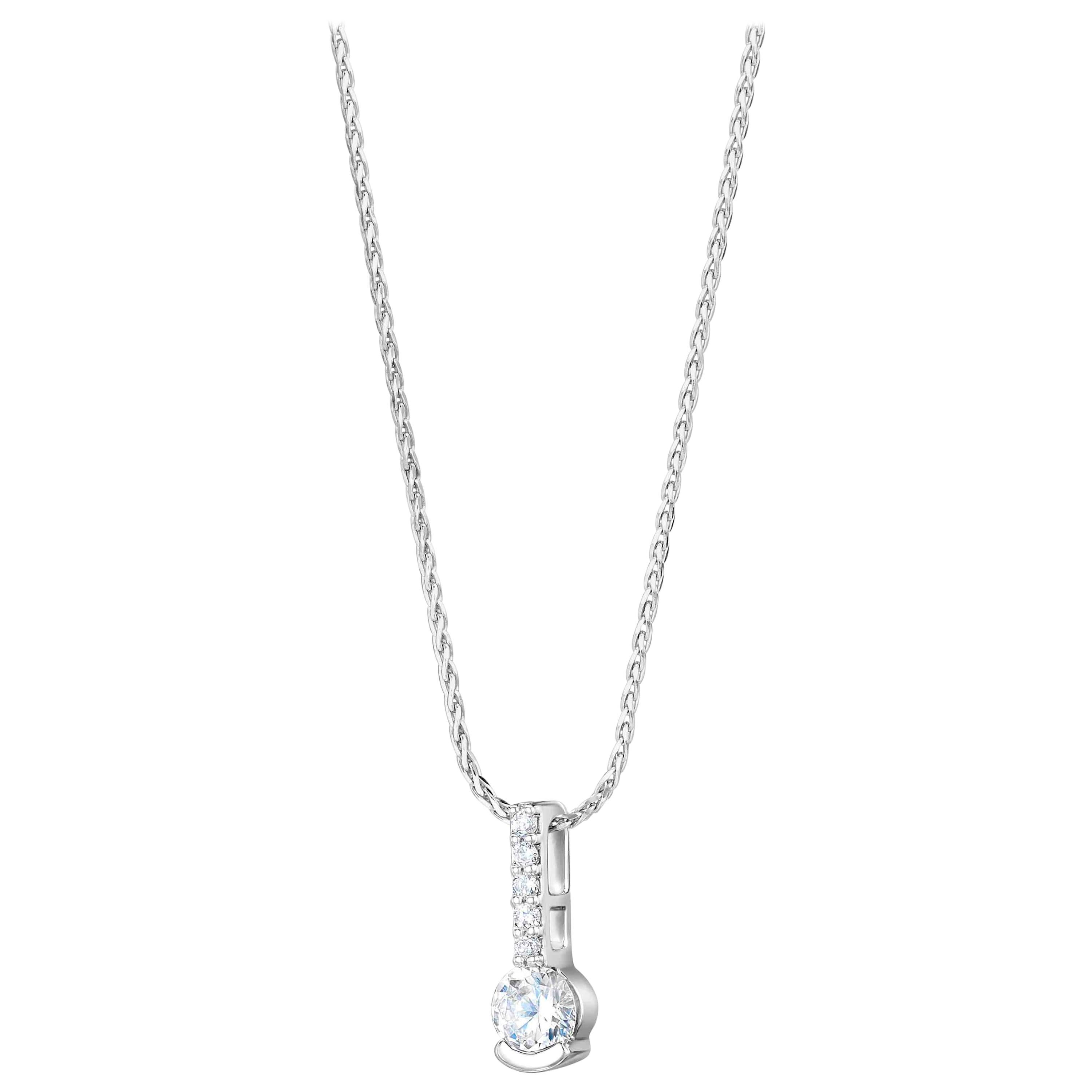 Contemporary Combination Round Cut Diamond Pendant Necklace For Sale