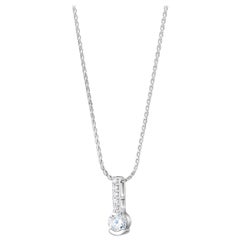 Contemporary Combination Round Cut Diamond Pendant Necklace