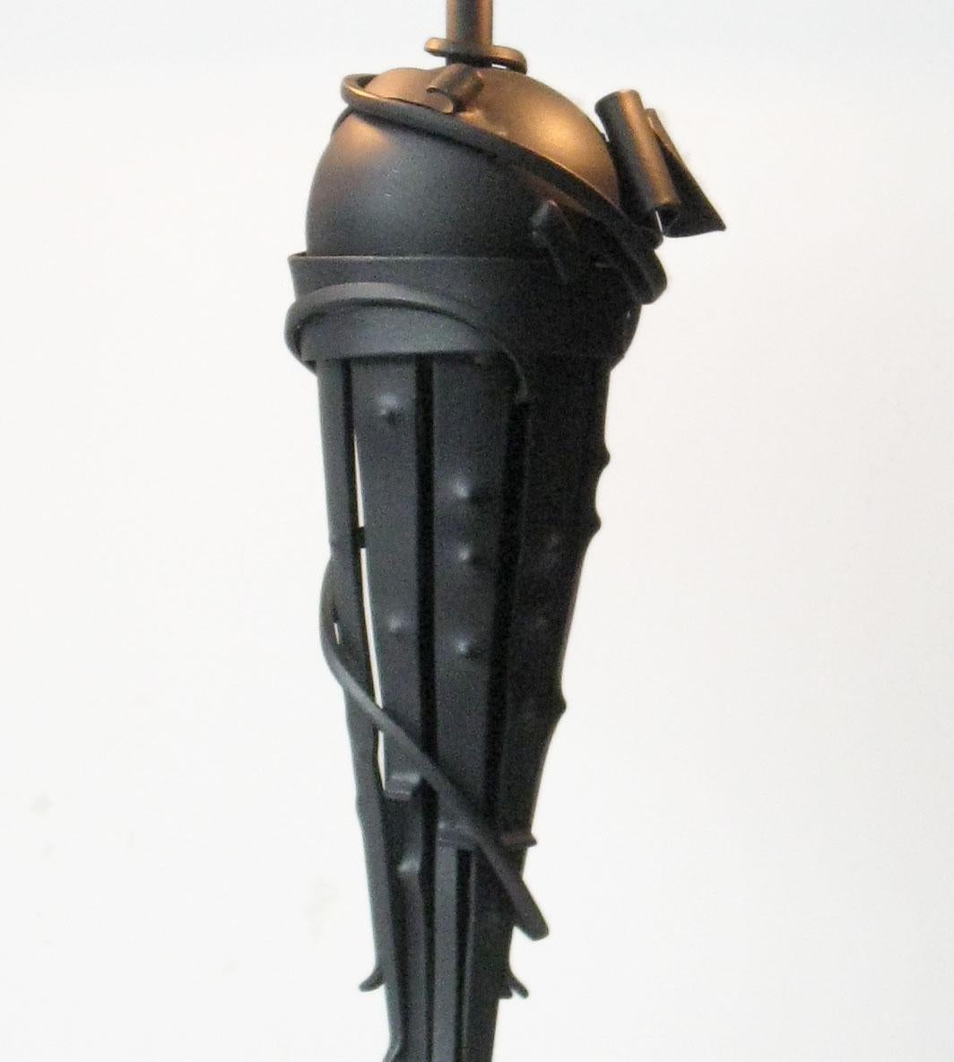 Comet Table Lamp in Steel and Frosted Glass by Albert Paley In Excellent Condition In Philadelphia, PA