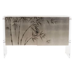 Contemporary Commode with Bamboo Floral Design