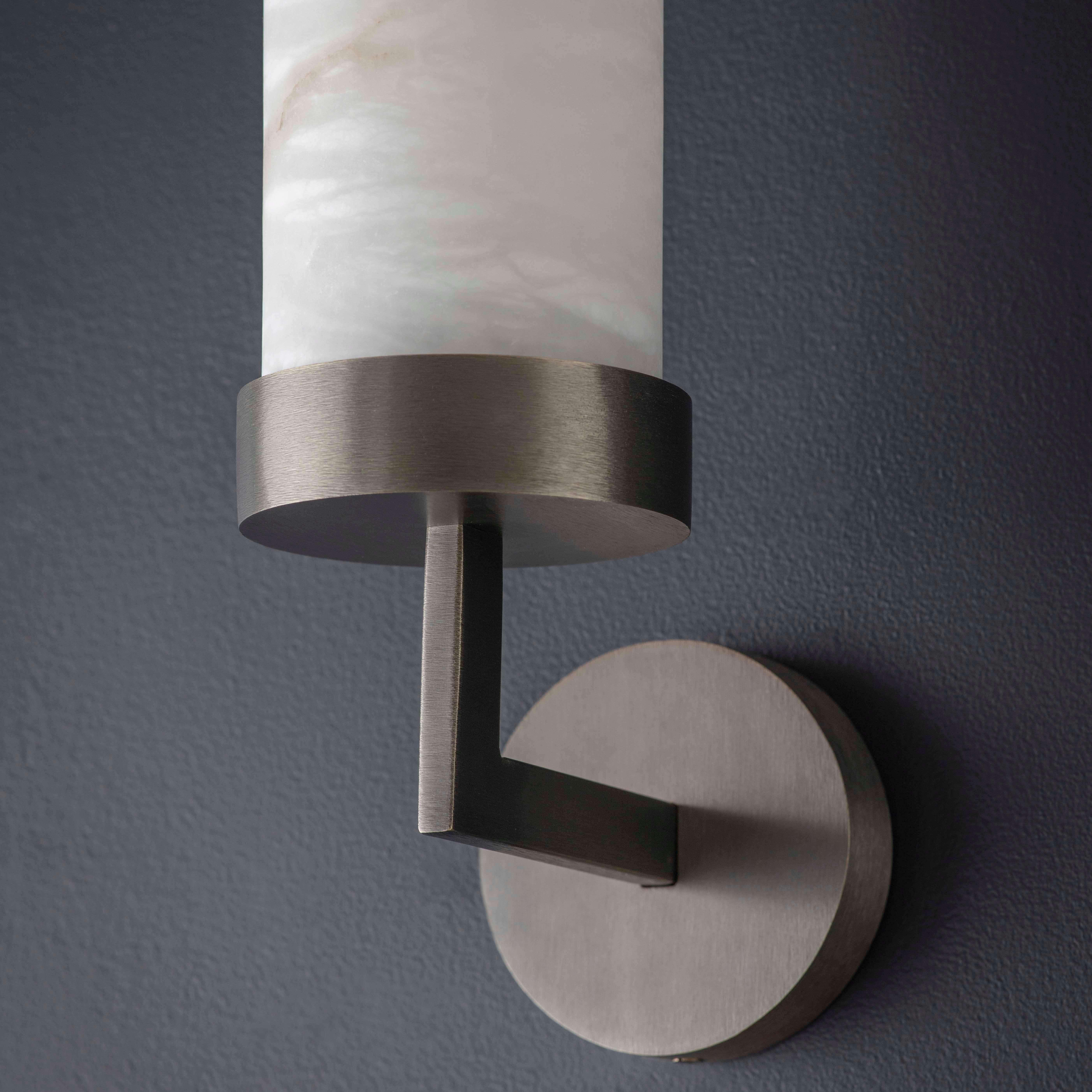 British Contemporary Bronze Alabaster Compass Wall Light by Tigermoth Lighting For Sale