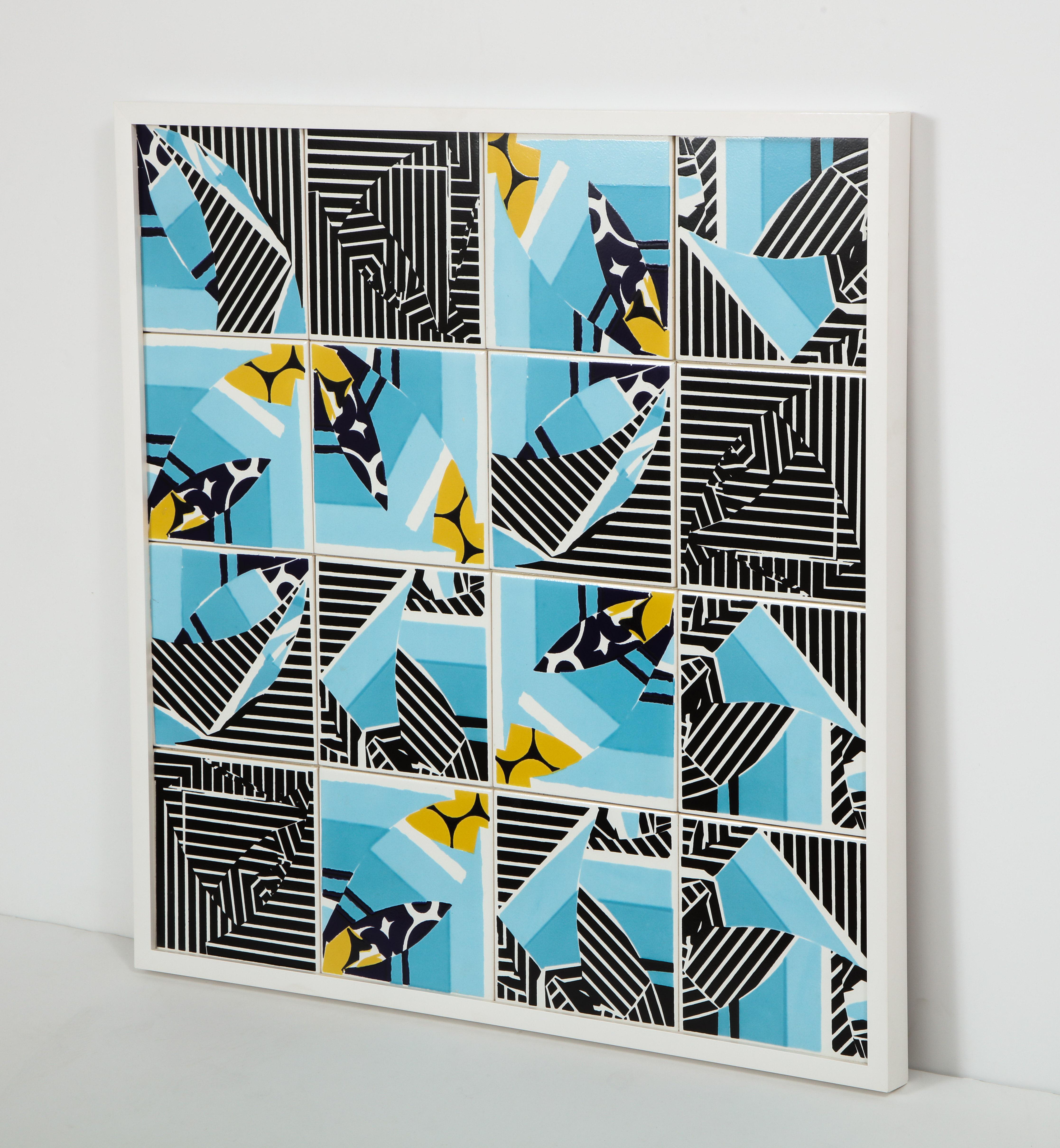 Ceramic Contemporary Composition with Limited Edition Tiles by Brazilian Designer For Sale