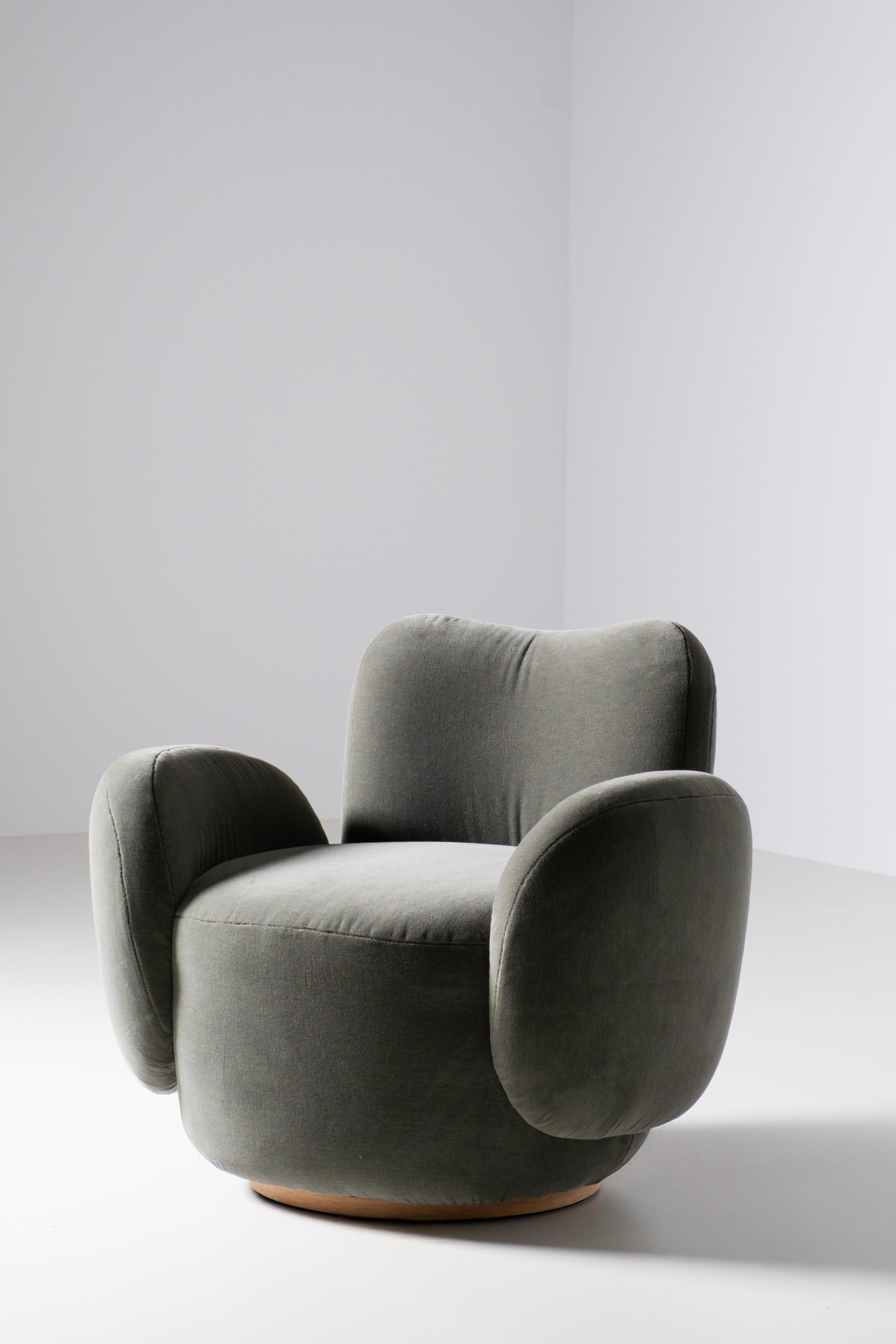 Sedia da salotto contemporanea Conchula, girevole, DEDAR Alpaca, fatta a mano da Greenapple in vendita 8