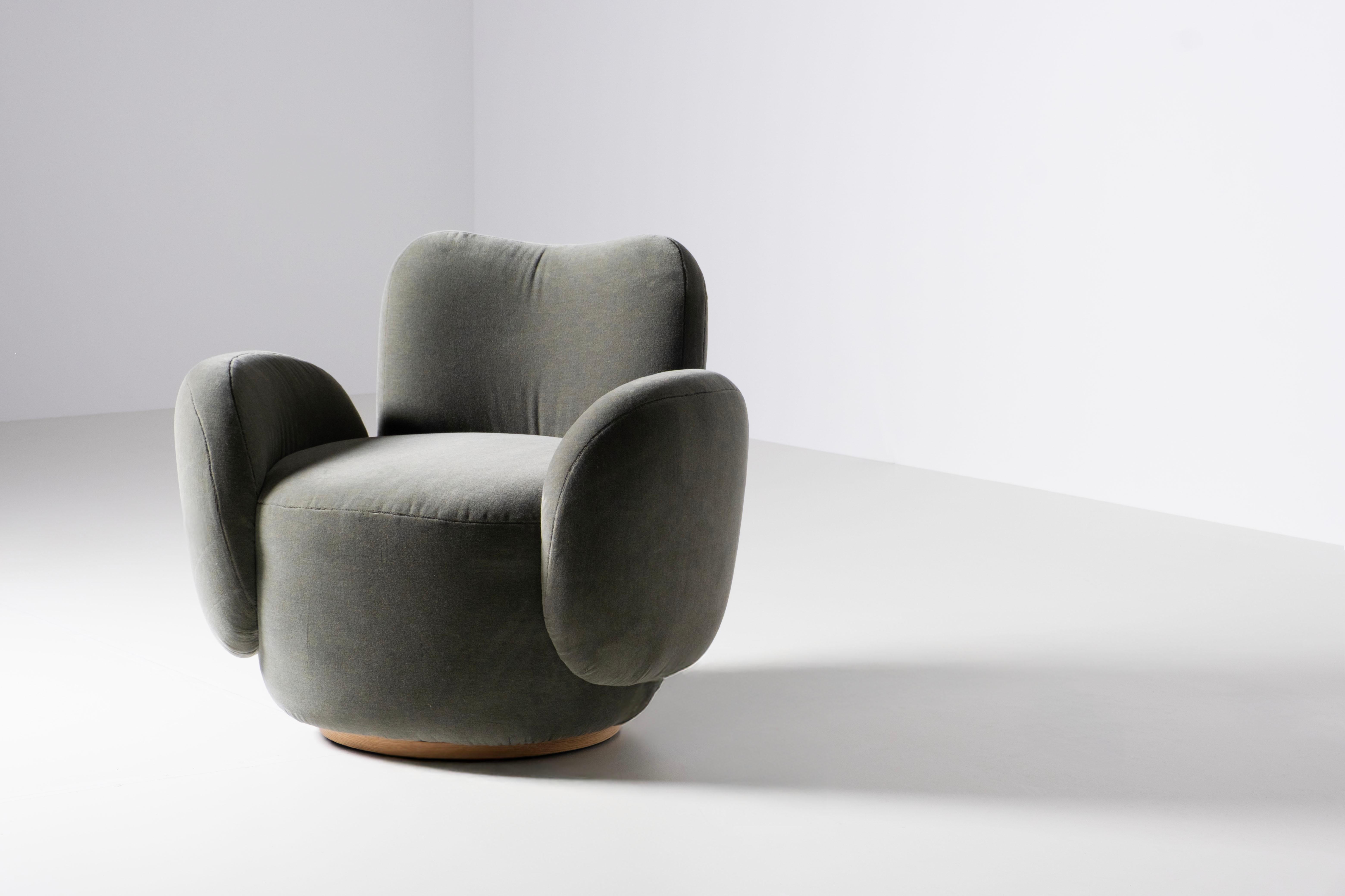 Sedia da salotto contemporanea Conchula, girevole, DEDAR Alpaca, fatta a mano da Greenapple in vendita 9