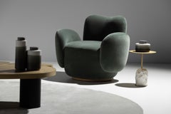 Silla de centro contemporánea Conchula, giratoria, DEDAR Alpaca, hecha a mano por Greenapple