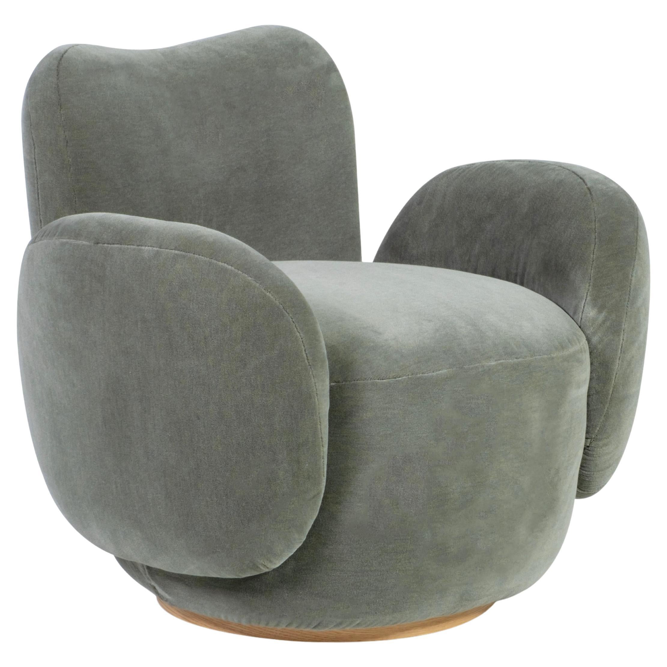 Contemporary Conchula Accent Chair, Swivel, DEDAR Alpaca, Handmade by Greenapple
