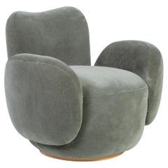 Contemporary Conchula Accent Chair, Swivel, DEDAR Alpaca, Handmade by Greenapple